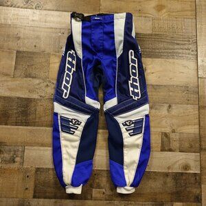 Thor Motocross Pants Youth Size 26 Blue White Padded Off-Road Racing Gear